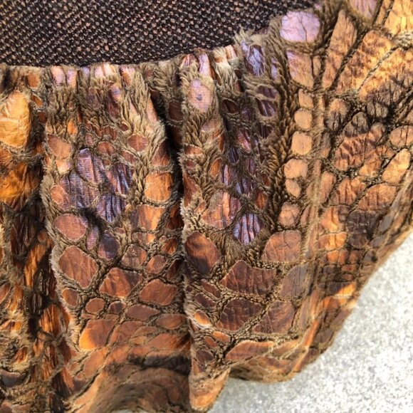 CONNIE GUNDERSON Ventura CA Designer Shoulder Purse Satchel Fuzzy Hand Bag Brown - Picture 6 of 16